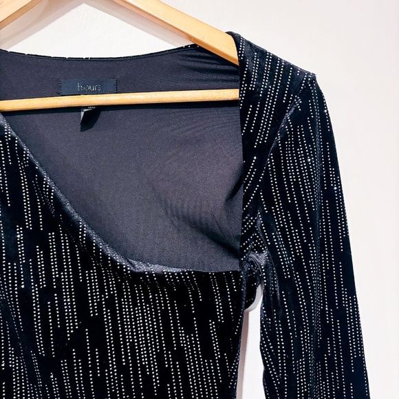 H:OURS black velvet mini dress with rhinestones – Formal Festive | Medium * - Picture 5 of 8